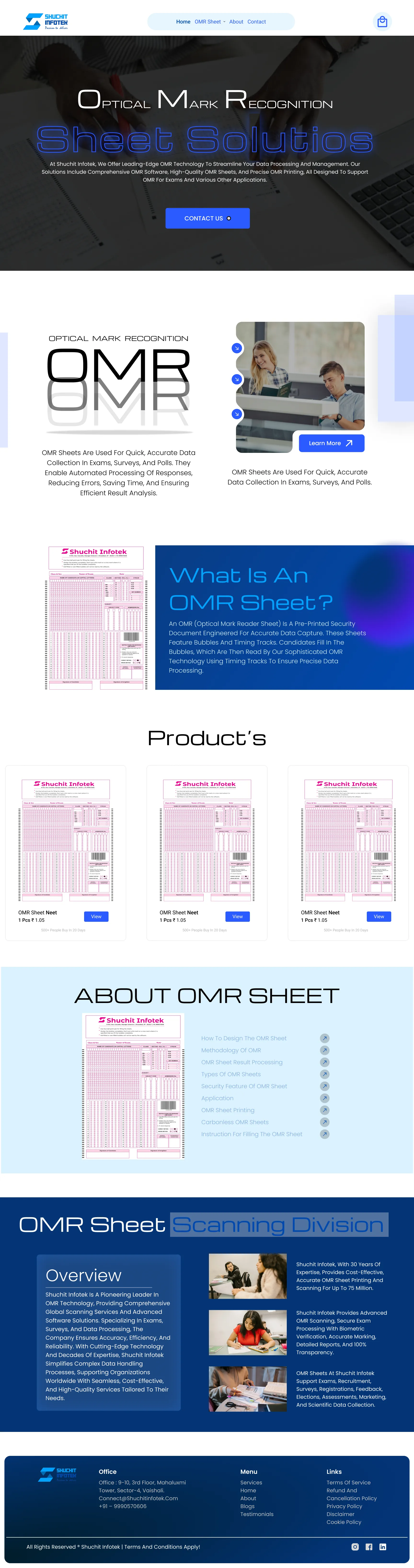 Corporate website design showcase OMR solutions